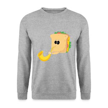 Saxophonist Saxophone Cheese Music Musicians - Unisex Sweatshirt - salt & pepper - Front - Alina (178cm) & Michal (187cm)