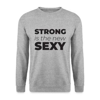 Strong is the new sexy - Unisex Pullover - Weißgrau meliert - Vorne - Alina (178cm) & Michal (187cm)