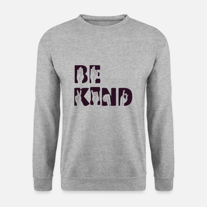 Be kind - Unisex Pullover - Weißgrau meliert