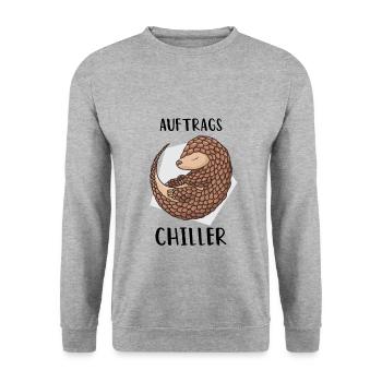 Auftrags Chiller Gürteltier - Unisex Pullover - Weißgrau meliert - Vorne - Alina (178cm) & Michal (187cm)