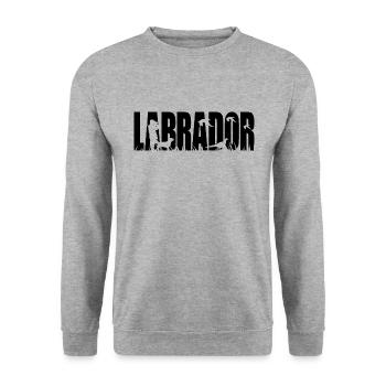 LABRADOR Jagdhund Jagdhunde Labbi Wilsigns - Unisex Pullover - Weißgrau meliert - Vorne - Alina (178cm) & Michal (187cm)