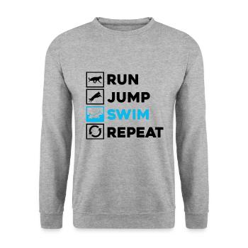 Dock Diving Design for Dog Jumping and Dock Dog - Unisex Sweatshirt - salt & pepper - Front - Alina (178cm) & Michal (187cm)