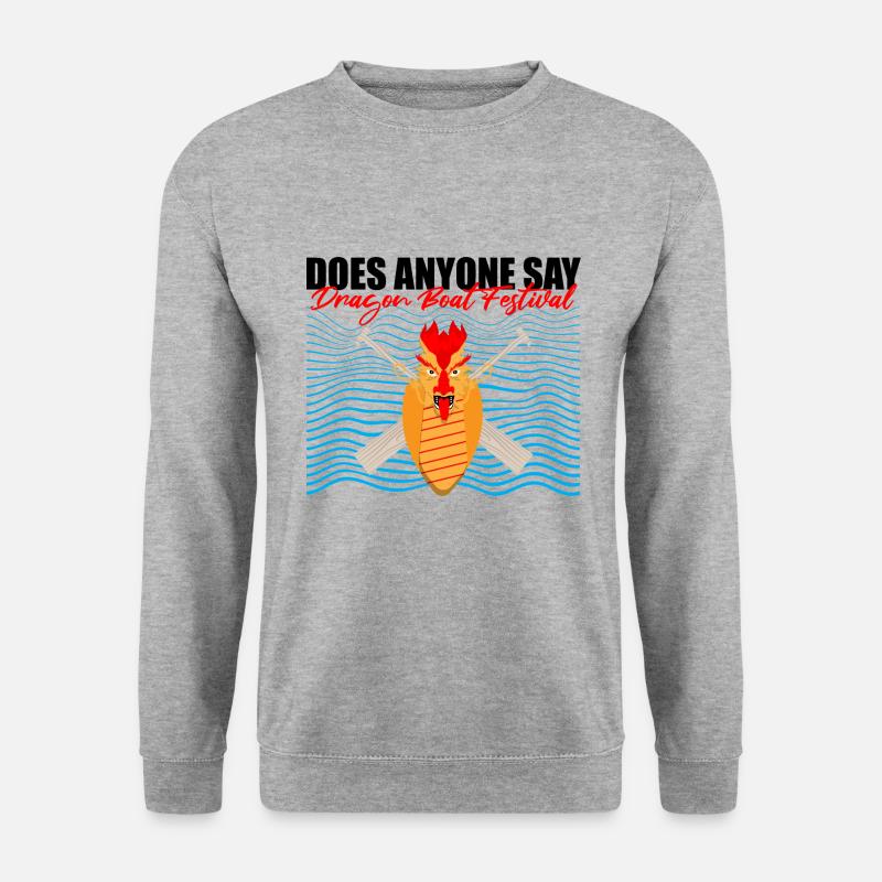 Drachenbootfahren-Thema für Drachenbootpaddeln - Unisex Pullover - Weißgrau meliert
