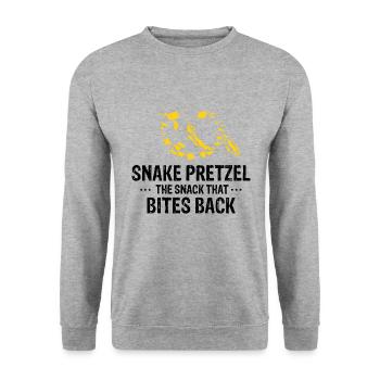 Königspython Design für Schlangen Liebhaber - Unisex Pullover - Weißgrau meliert - Vorne - Alina (178cm) & Michal (187cm)