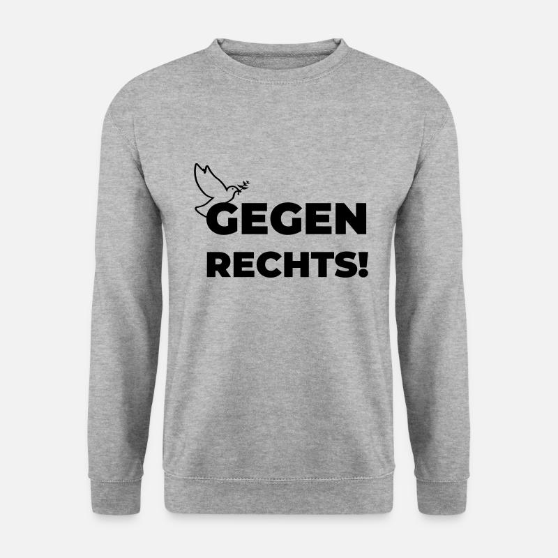 Gegen rechts - Unisex Pullover - Weißgrau meliert