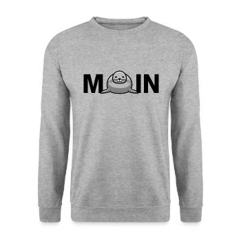 Moin with seal - Unisex Sweatshirt - salt & pepper - Front - Alina (178cm) & Michal (187cm)