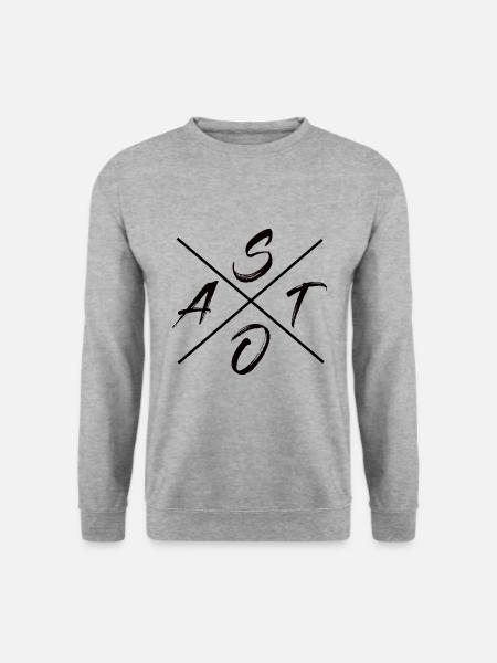 sato logo Simple Style trendwear In - Unisex Pullover - Weißgrau meliert