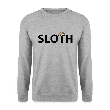 Paresseux avec lettrage - Sweat-shirt Unisexe - gris chiné - Devant - Alina (178cm) & Michal (187cm)