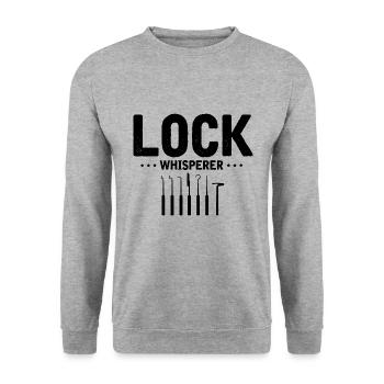 Schloss Flüsterer Locking Technician Design - Unisex Sweatshirt - salt & pepper - Front - Alina (178cm) & Michal (187cm)