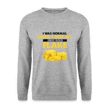 Goldwaschen Goldsucher Goldschüfer Design - Unisex Pullover - Weißgrau meliert - Vorne - Alina (178cm) & Michal (187cm)
