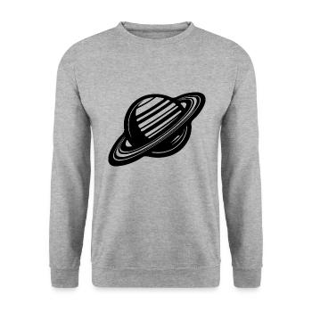 Planète aux anneaux avec système d’anneaux dans le système solaire - Sweat-shirt Unisexe - gris chiné - Devant - Alina (178cm) & Michal (187cm)