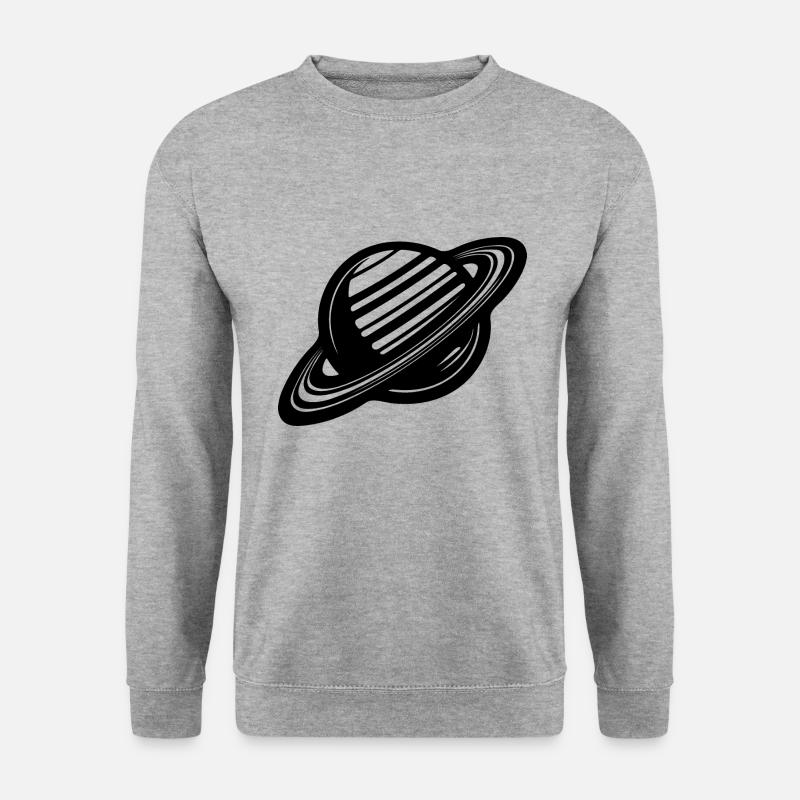 Ringplanet mit Ringssystem im Sonnensystem - Unisex Pullover - Weißgrau meliert