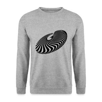 Lignes de cercle géométriques en spirale - Sweat-shirt Unisexe - gris chiné - Devant - Alina (178cm) & Michal (187cm)