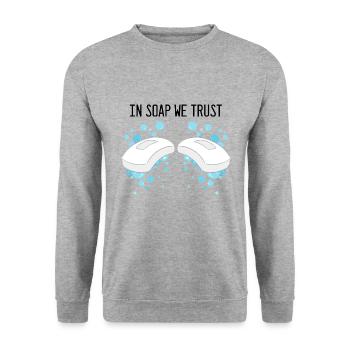 Homemade soap design for oil soap making - Unisex Sweatshirt - salt & pepper - Front - Alina (178cm) & Michal (187cm)