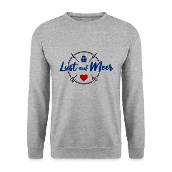 Lust auf Meer - Unisex Pullover - Weißgrau meliert - Vorne - Alina (178cm) & Michal (187cm)