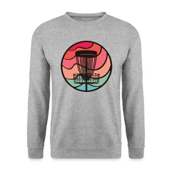 Discgolfer Discgolf Spieler Mädchen Disc Golf - Unisex Pullover - Weißgrau meliert - Vorne - Alina (178cm) & Michal (187cm)