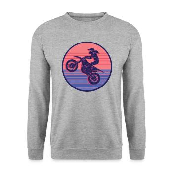 Motocross Biker Motocycliste Fille Moto - Sweat-shirt Unisexe - gris chiné - Devant - Alina (178cm) & Michal (187cm)