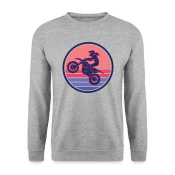 Motocross Vélo Motocycliste Filles Moto - Sweat-shirt Unisexe - gris chiné - Devant - Alina (178cm) & Michal (187cm)