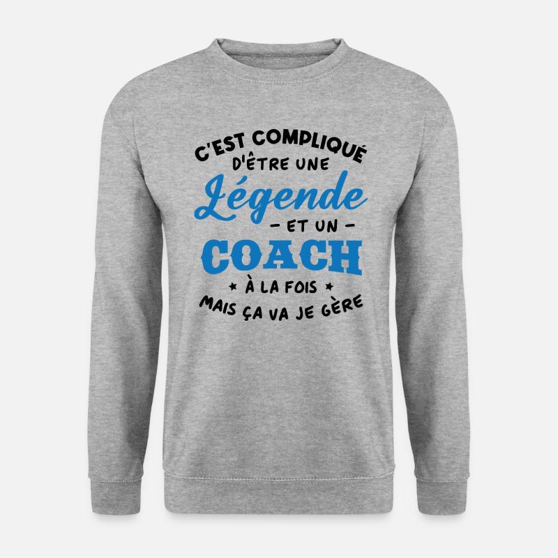 Legende und Trainer - Unisex Pullover - Weißgrau meliert