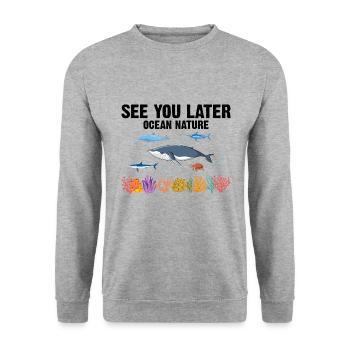 Sea Nature Marine Biologist Sea Marine Biology Ocean - Unisex Sweatshirt - salt & pepper - Front - Alina (178cm) & Michal (187cm)