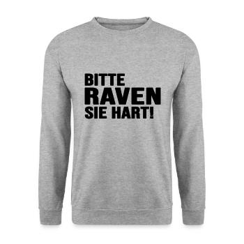 Rave Beats Techno ballern hard Bass Raveland - Unisex Pullover - Weißgrau meliert - Vorne - Alina (178cm) & Michal (187cm)
