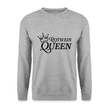 Rotwein Queen - Unisex Pullover - Weißgrau meliert - Vorne - Alina (178cm) & Michal (187cm)