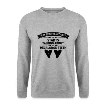 Paleontologist Designs Fossil Hunter Student - Unisex Sweatshirt - salt & pepper - Front - Alina (178cm) & Michal (187cm)