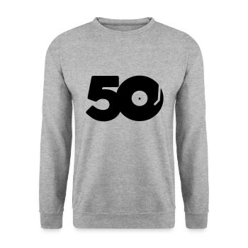 DJ 50 - Sweat-shirt Unisexe - gris chiné - Devant - Alina (178cm) & Michal (187cm)
