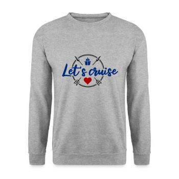 Let's cruise - Unisex Sweatshirt - salt & pepper - Front - Alina (178cm) & Michal (187cm)