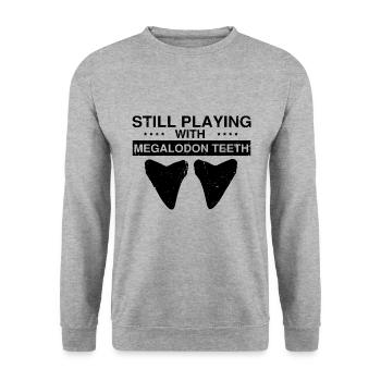 Fossil Archaeology Design Fossils Fossil Hunters - Unisex Sweatshirt - salt & pepper - Front - Alina (178cm) & Michal (187cm)