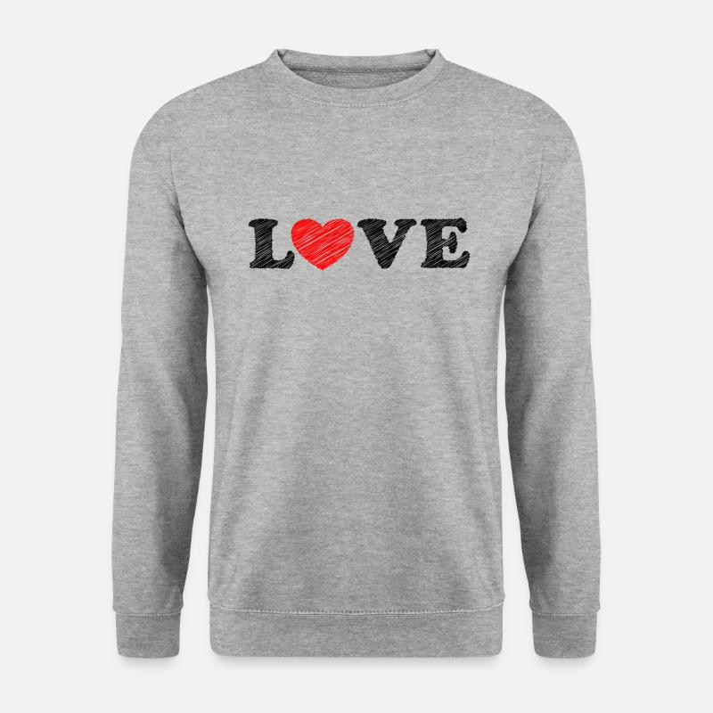 Herz scribble - Unisex Pullover - Weißgrau meliert