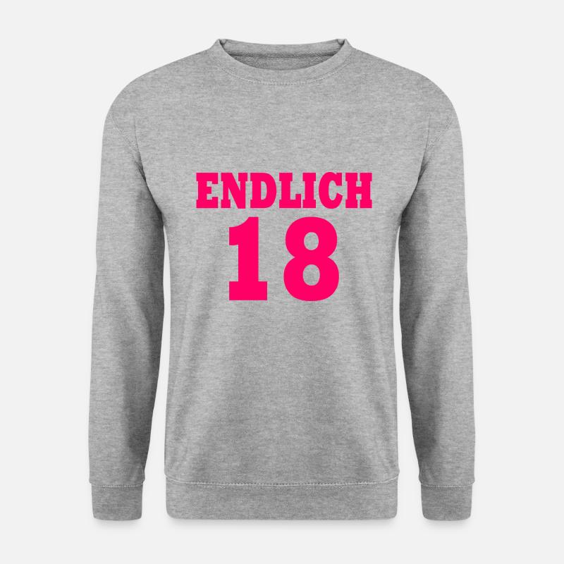 Endlich 18 - Unisex Pullover - Weißgrau meliert