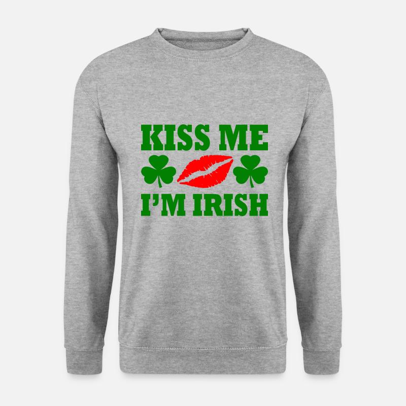 kiss me im irish - Unisex Pullover - Weißgrau meliert