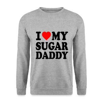 I love my Sugar daddy - Sweat-shirt Unisexe - gris chiné - Devant - Alina (178cm) & Michal (187cm)