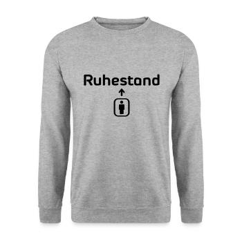 Aufzug Rente3 - Unisex Pullover - Weißgrau meliert - Vorne - Alina (178cm) & Michal (187cm)