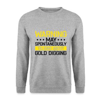 Gold Panning Gold Prospector GoldSchüfer Design - Unisex Sweatshirt - salt & pepper - Front - Alina (178cm) & Michal (187cm)