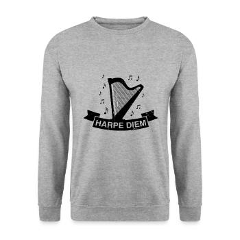 Conceptions de joueurs de harpe pour les conceptions de joueurs de harpe - Sweat-shirt Unisexe - gris chiné - Devant - Alina (178cm) & Michal (187cm)