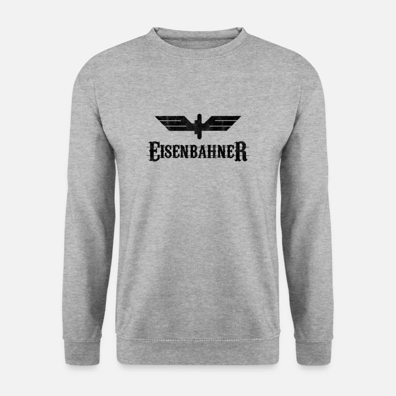 Eisenbahner Design der Eisenbahn, Reichsbahn - Unisex Pullover - Weißgrau meliert