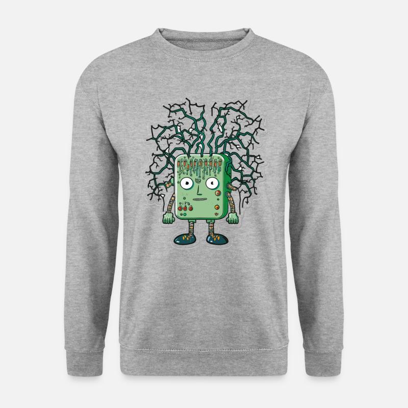 Neuronale Implantat-Technologie - Unisex Pullover - Weißgrau meliert