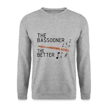 Basson pour basson anches et bassoniste - Sweat-shirt Unisexe - gris chiné - Devant - Alina (178cm) & Michal (187cm)