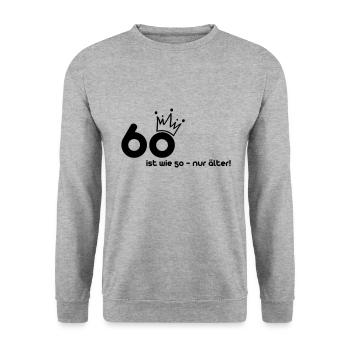 60 ist wie 50 - Unisex Pullover - Weißgrau meliert - Vorne - Alina (178cm) & Michal (187cm)