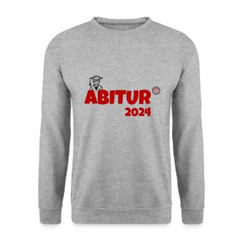 Abitur 2024 - Unisex Pullover - Weißgrau meliert - Vorne - Alina (178cm) & Michal (187cm)