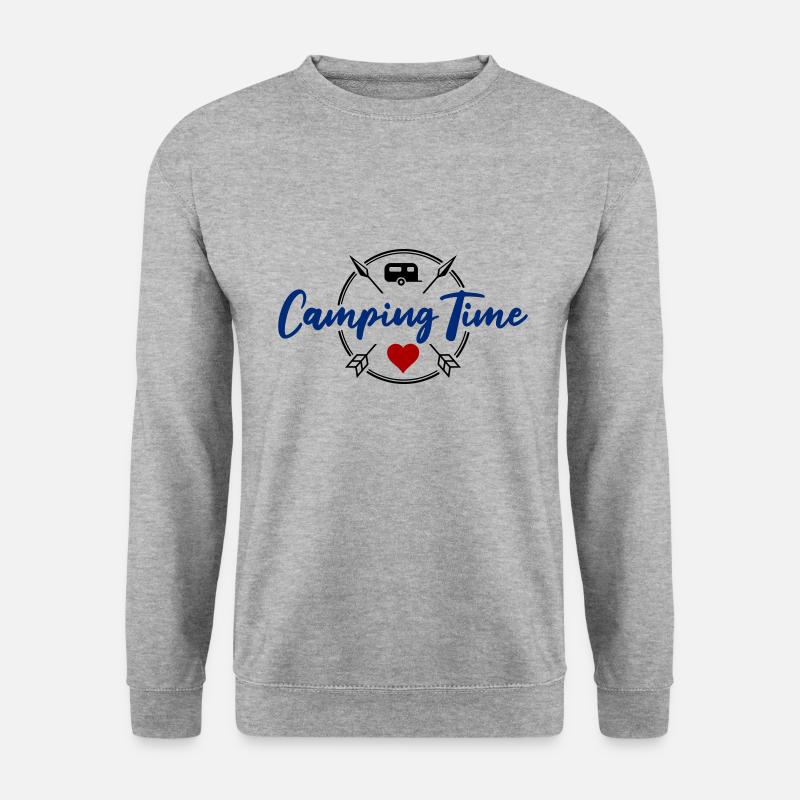 Camping Time - Unisex Pullover - Weißgrau meliert