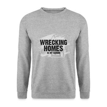 Démolition et rénovation de maisons - Sweat-shirt Unisexe - gris chiné - Devant - Alina (178cm) & Michal (187cm)