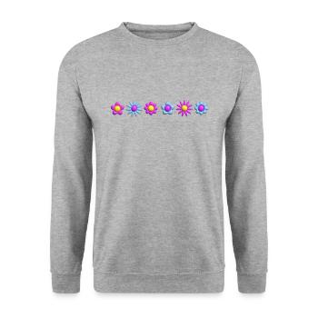 Flowers Blossoms in Row 3D - Unisex Sweatshirt - salt & pepper - Front - Alina (178cm) & Michal (187cm)