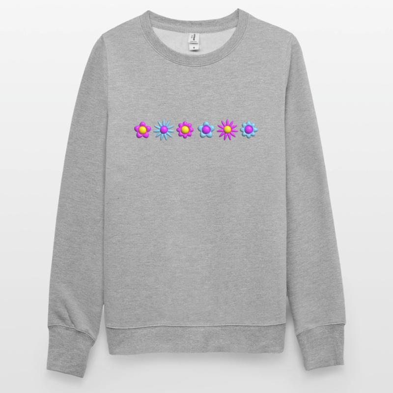 Fleurs en fleurs en rangée 3D Sweat-shirt Unisexe