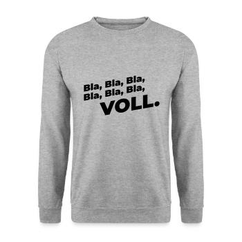 Voll - Unisex Pullover - Weißgrau meliert - Vorne - Alina (178cm) & Michal (187cm)