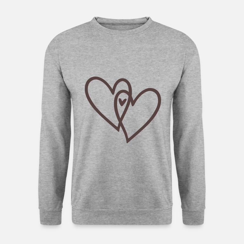 2 cœurs plus 1 - Sweat-shirt Unisexe - gris chiné