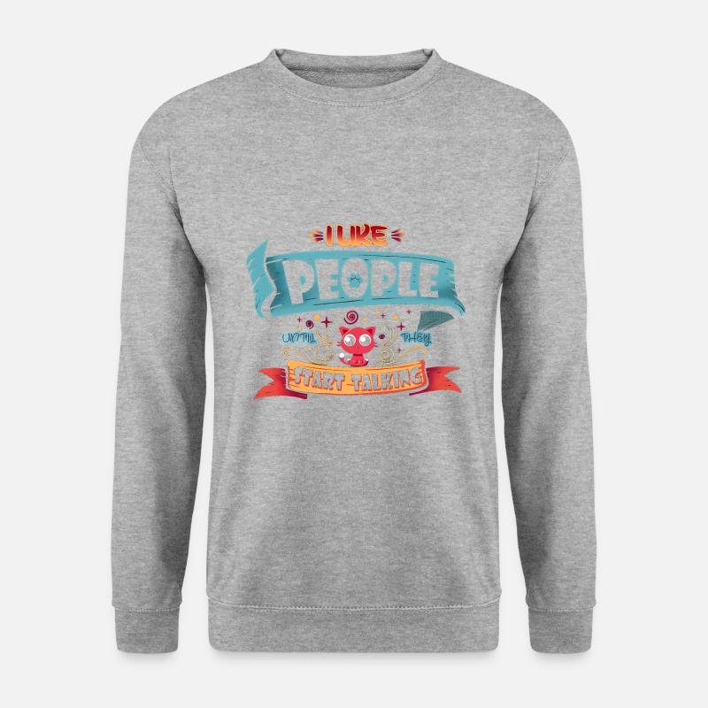 23F 0147 bk - Unisex Pullover - Weißgrau meliert