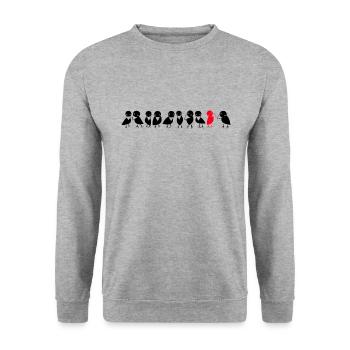 Corbeaux à oiseaux - Sweat-shirt Unisexe - gris chiné - Devant - Alina (178cm) & Michal (187cm)